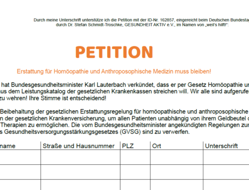 Petition Pro-Homöopathie unterschreiben