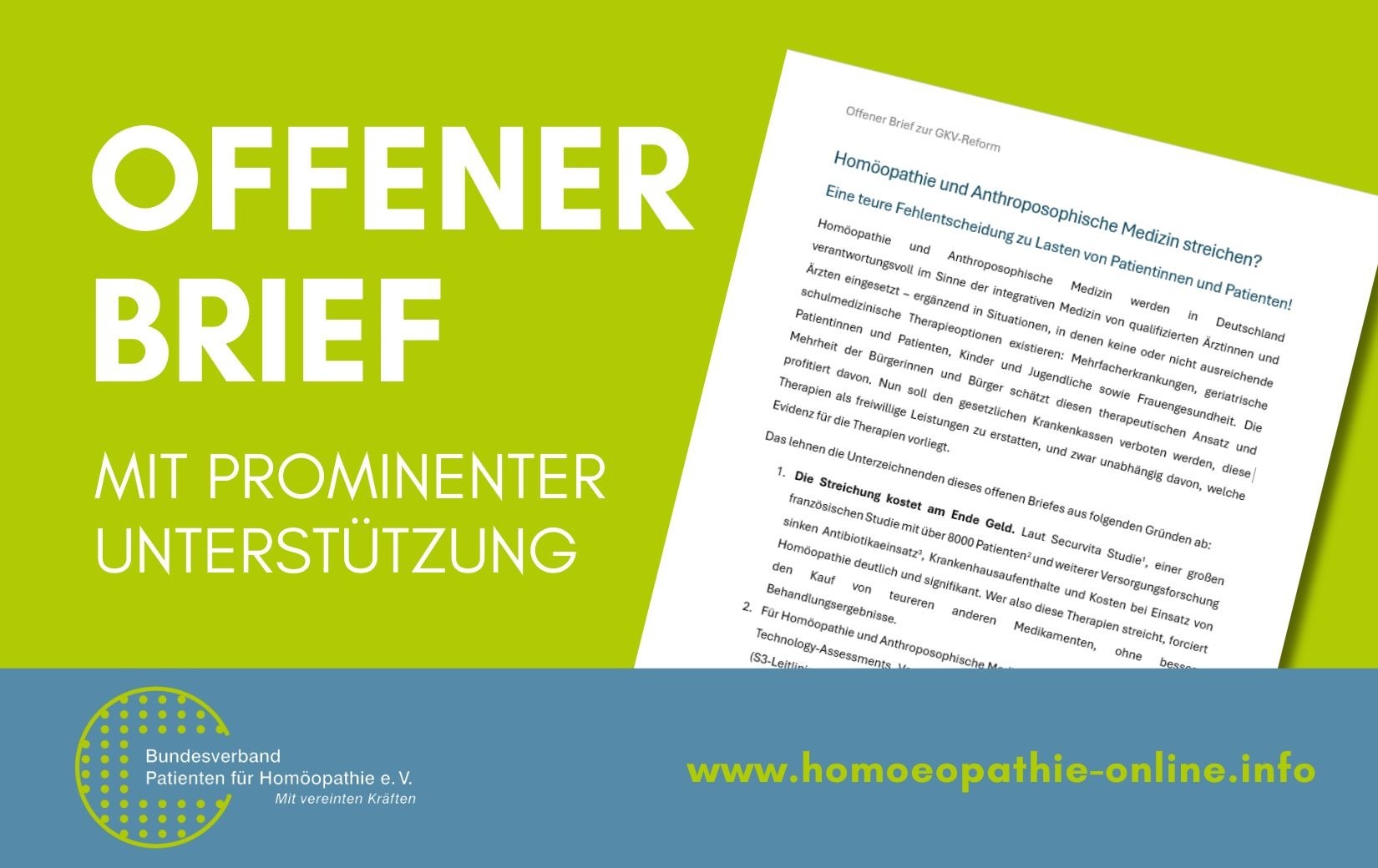 Promis fordern Erhalt von Homöopathie und Anthroposophie
